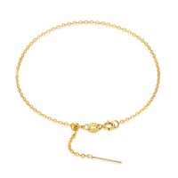 Wholesale XF800 Genuine K Gold Anklet Fine Jewelry High Quality AU750 Yellow White Rose Gold Adjustable Chain For Women Luxury Gift J502a