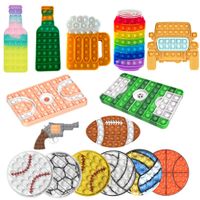 Wholesale Basketball Court Push Bubble Fidget Toys Football Field Adult Stress Relief Squeeze Toy Antistress Squishy Kids Gifts