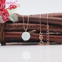 Wholesale pc Synthetic Opal Round Cabochon White Necklace Jewelry mm With Rose Gold Loop For Gift Chains