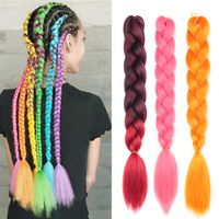 Wholesale African big braid low temperature silk dirty braid hairpiece gradient color crochet hair braided wig inches g