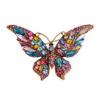 Wholesale Hair Rhinestone Butterfly Broochs Colorful Shining Crystal Brooch Pin Decoration Gift for Women Girls