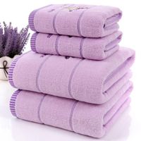 Wholesale Towel set Luxury Lavender Cotton Purple White Set Toalhas pc Bath Bathroom De pc Face Brand Banho
