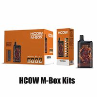 Wholesale 100 Original HCOW M BOX Disposable E cigarettes Device Kit Puffs USB Type C Rechargerable Battery ml Prefilled Pods Mesh Coil cartridges Huge Mod Vape a40