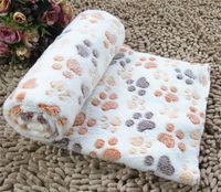 Wholesale dog blanket pet throws pet Flannel blanket Super Soft Fluffy Premium Fleece Dog paw print Blankets Puppy Cat colors V2