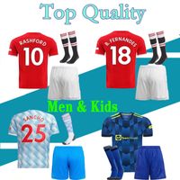 Wholesale Adult Kids kit POGBA soccer jersey VAN DE BEEK B FERNANDES RASHFORD LINGARD SANCHO football shirt CAVANI UTD RONALDO boys kits