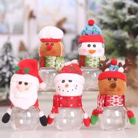 Wholesale Plastic Candy Jar Christmas Theme Small Gift Bags Christmas Candy Box Crafts Home Party Decorations