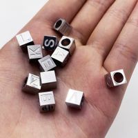 Wholesale 100 Stainless Steel Alphabet Letters Bead Charm For Jewelry Making Metal A Z Alphabet Beads