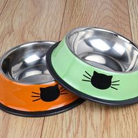 Wholesale Pet Treat Bowls Dispensers Stainless Steel Metal Non Slip Dog Cat Puppy Feeding Food Water Bowl Dish