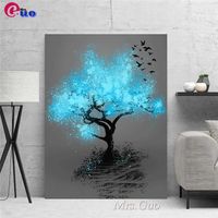 Wholesale Full Square Round Drill D DIY Diamond Painting Abstract Landscape quot Fluorescent Tree quot D Embroidery Cross Stitch D Home Decor Q0805
