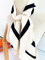 Wholesale High Quality Women s Scarves cm Vintage Scarfs and Shawls Wraps Hijab Geometric Design Classic Black White Color Neckerchief Neck Warmer