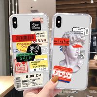 Wholesale Retro Bar Code LabeCell Phone Cases lWith Airbag Covers For iPhone Pro Max XR XS X Plus Soft TPU Cover DHL free
