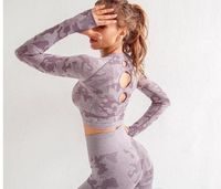 Wholesale High Quality Brand Designer Tracksuits Womens Cotton Yoga Suit Long Sleeve Sportwear Fitness Gymshark Sport three Piece set outfits bra