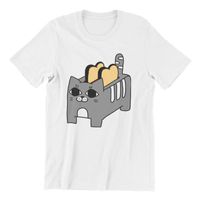 Wholesale Men s T Shirts T shirt Toaster Cat TRANSPARENT Black Punk Graphic Mens Clothes