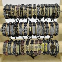 Wholesale Fashion Handmade Bangles Charm Cuff leather Bracelets Mix Styles Punk Vintage Metal for Men s and Women s Jewelry party good Gifts
