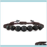 Wholesale Strands Jewelryvolcanic Lava Stone Bracelets Natural Tiger Eye Beads Healing Balance Braided Bracelet Yoga Buddha Weave Jewelry For Women Me