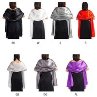 Wholesale Scarves x45cm Womens Satin Silky Scarf Wraps Glitter Solid Color Bridal Wedding Party Evening Gown Shawl Cape Vintage Beach Up WB