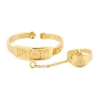 Wholesale Baby Kids Gold Filled Plated Trendy Bangles Adjustable Hand Bracelets Gift Lovely Jewelry With Ring P0813