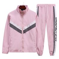 Wholesale Men s Tracksuits Retro Sports Mens Polyester Colorblock Fitness Mens Women Jogging Sweatsuit Pink Tracksuit Set Male Clothing1