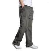 Wholesale Men s Pants Summer Men Harem Cargo Big Tall Casual Many Pockets Loose Work Male Straight Trousers Plus Size XL XL XL