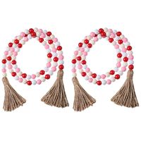 Wholesale Decorative Objects Figurines Handmade Graduation Party Wood Bead Garlands With Tassels DIY Home Decor R3MA