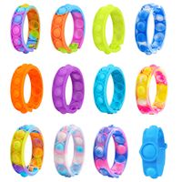 Wholesale 50 off Push Bracelet Fidget Toy Silicone Rainbow Color Decompression Wristband Antistress Sensory Press Simple Dimple Kids Gift