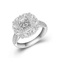 Wholesale Cluster Rings K White Gold Big Diamond For Women Paved Micro Lab Zircon Ring Luxury Platinum Wedding Engagement Fine Jewelry