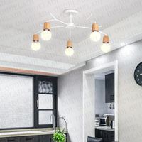 Wholesale Art Spider Ceiling Lamp Retro Edison Bulb Vintage Loft Wood Lights Modern LED Home Living Room Decor Fixtures