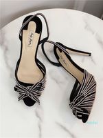 Wholesale women Designer Brand New Black suede crystal strappy high heels pumps shoes Stiletto cm cm cm Casual shoes