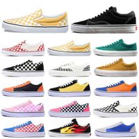 Wholesale Cheaper Van Old Skool Canvas Shoes Men Women Running Sneakers White Black Pink Green Slip on Sports Chaussures Dropshipping