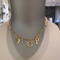 Wholesale Fashion Designer D letter gold chain necklace bracelet earring for mens and women Party lovers gift jewelry With Bag
