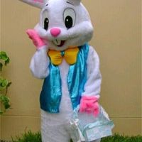 Wholesale 2018 High quality PROFESSIONAL EASTER BUNNY MASCOT COSTUME Bugs Rabbit Hare Adult Fancy Dress Cartoon Suit