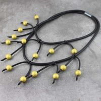 Wholesale Yellow Bead Necklaces Women Necklace Jewelry Rubber Rope Black Chain Short Choker Multicolor Bohemia Pendant