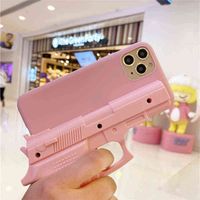 Wholesale Fun Model Pistol Silicone Phone Case for Apple IPhone Pro Max Case Mini X XR XS Black Pink White Protective Back Cover Y1028