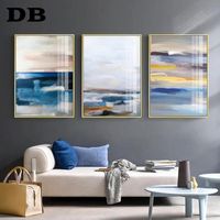 Wholesale Paintings Blue Abstract Landscape Wall Art Canvas Painting Wave Nordic Posters And Prints Living Room Modern Home Decoration Frameles