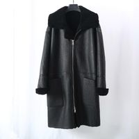 Wholesale Women s Fur Faux Long Double Faced Coat Genuine Leather Natural Real Winter Jacket Men Outerwear Streetwear Thick Warm Luxury