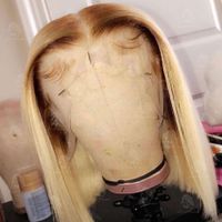 Wholesale Luxefame Stock B Blonde Machine Made Human Hair Wigs Inch Gluels Bob Short Wig Black Women