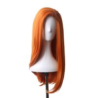 Wholesale WoodFestival Orange Wig Synthetic Hair Party Cosplay Wigs Long Straight High Temperature Fiber Inches
