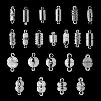 Wholesale 6sets high strong magnetic rhodium end clasp connectors for jewelry makings leather bracelet necklace diy accessories