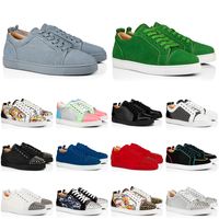 Wholesale men women platform designer customize red sneakers bottoms dresss shoes low top black white graffiti leather suede mens spikes trainers