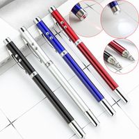 Wholesale Ballpoint Pens In Multifunctional LED Light Touch Screen Capacitor Pointer Pen Laser Type Handheld Metal Body Electronic