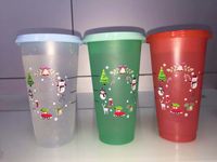 Wholesale 50 pieces of uv printed tumbler christmas multicolor colorful roller glass oz ml plastic cups can be reused and accept drawing design