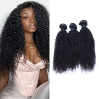 Wholesale Kinky Curly Remy Hair Bundles Peruvian Human Hair Weave Extensions Natural Color inch