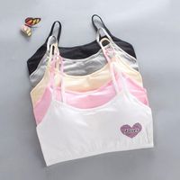 Wholesale Camisoles Tanks Young Girls Soft Cotton Push Up Bra Puberty Teenage Breathable Underwear Sport Training Bras For y