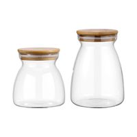 Wholesale Storage Bottles Jars Grain Canister Food Sealed Container Clear Glass Jar Empty Bottle For Loose Tea Coffee Bean Sugar Salt