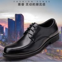 Wholesale 2021 spring and autumn men s business round tie casual dress single leather work shoes large