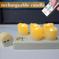 Wholesale Candles USB Rechargeable Tea Light With Timer Remote Control LED Electronic Candle Flameless Flashing For Christmas Home Decoration