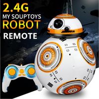 Wholesale 1PC Upgrade RC BB8 Robot With Sound And Dancing Action Figure Gift Toys G Remote Control BB Robot Intelligent BB Ball Toy