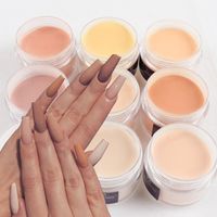 Wholesale 15g skin color clear acrylic powder extend nail gel dust art design nails accessories carving crystal pigment manicure professio