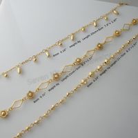 Wholesale 10 CAN MIX DESIGN YELLOW GOLD SOLID GP FILLED BRASS ANKLET BRACELET THREE STYLES AVAILABLE SCRUB PARTS Link Chain