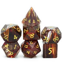 Wholesale Cusdie Set Of Handmade Glass Dice mm Polyhedral Dice Set Gemstone Dices For Collection Red And Black Gambing